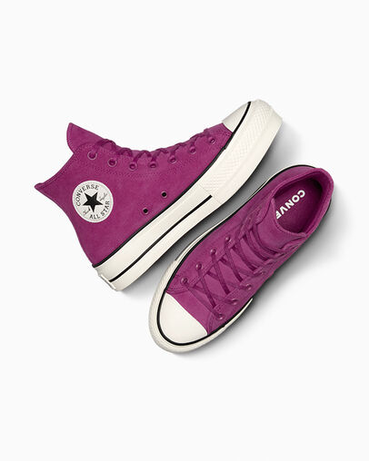 Purple / Black Converse Chuck Taylor All Star Lift Women Platform Shoes UK | C-10342979