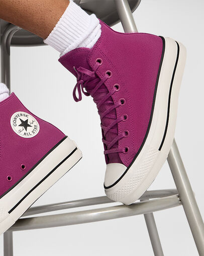 Purple / Black Converse Chuck Taylor All Star Lift Women Platform Shoes UK | C-10342979