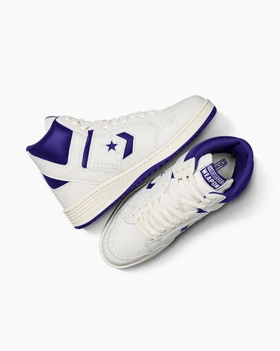 Purple / White Converse Weapon Men Basketball Shoes UK | C-26049789