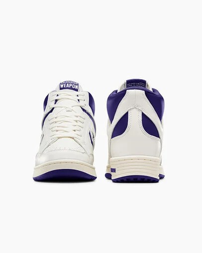 Purple / White Converse Weapon Men Basketball Shoes UK | C-26049789