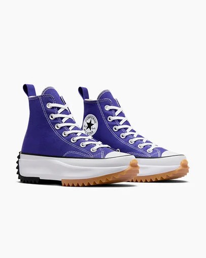 Purple / White / Black Converse Run Star Hike Women Platform Shoes UK | C-98240359