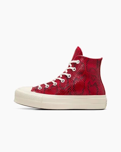 Red Converse Chuck Taylor All Star Lift Women Platform Shoes UK | C-01436289