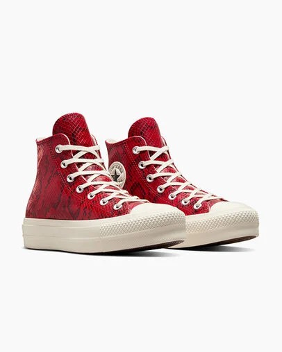 Red Converse Chuck Taylor All Star Lift Women Platform Shoes UK | C-01436289