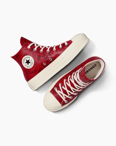 Red Converse Chuck Taylor All Star Lift Women Platform Shoes UK | C-01436289