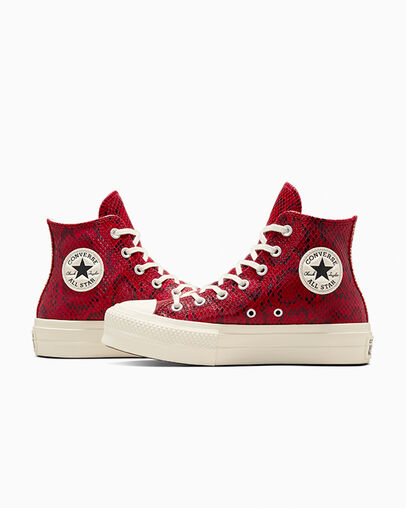 Red Converse Chuck Taylor All Star Lift Women Platform Shoes UK | C-98625439