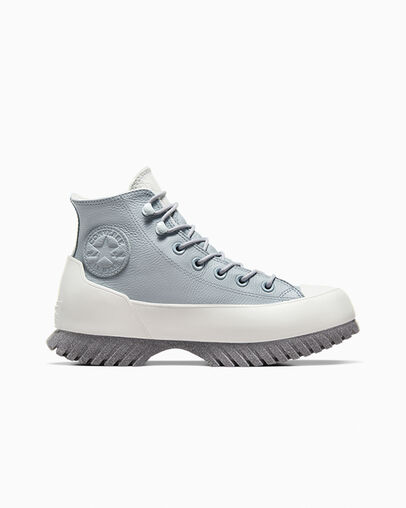 Silver / Grey Converse Chuck Taylor All Star Lugged 2.0 Platform Leather Women Boots UK | C-53480199