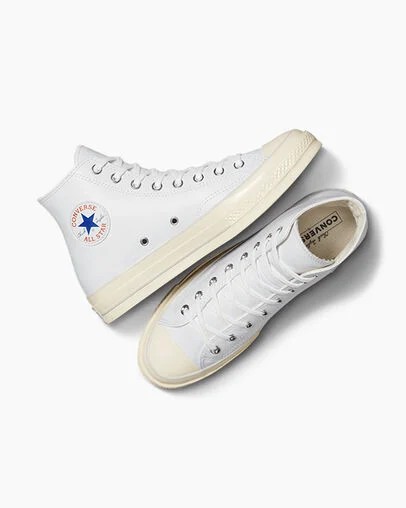 White Converse Chuck 70 Leather Men Sneakers UK | C-57320949