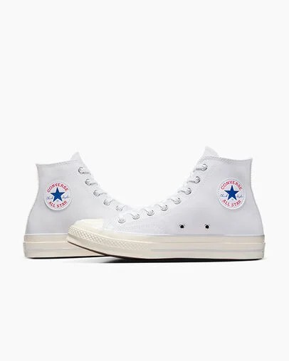 White Converse Chuck 70 Leather Men Sneakers UK | C-57320949