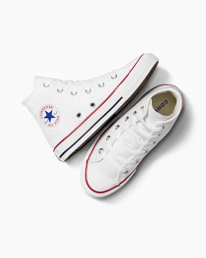 White Converse Chuck Taylor All Star Classic Kids' Sneakers UK | C-10849379