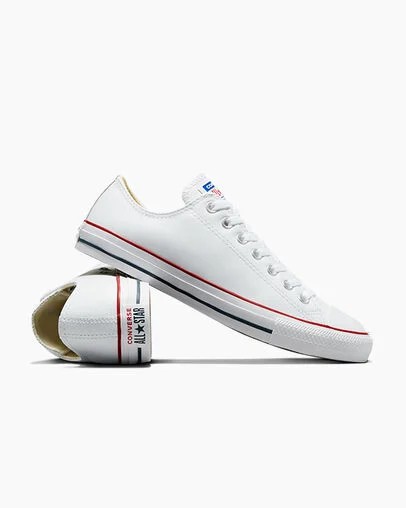 White Converse Chuck Taylor All Star Leather Men Tennis Shoes UK | C-56179209