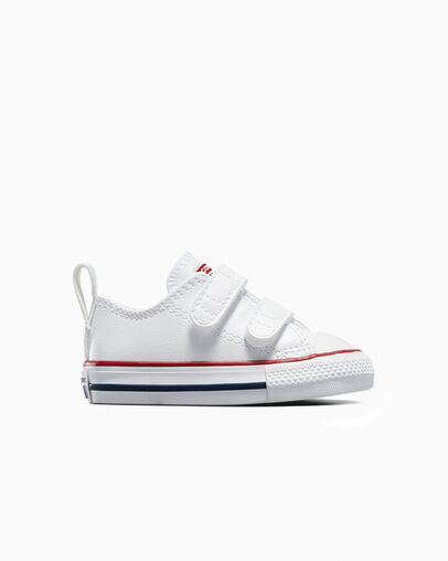 White Converse Chuck Taylor All Star Leather Kids\' Sneakers UK | C-23815799