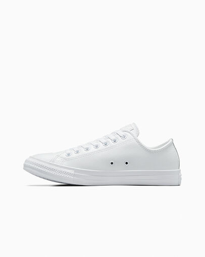 White Converse Chuck Taylor All Star Leather Men Tennis Shoes UK | C-23704659