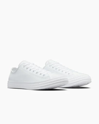 White Converse Chuck Taylor All Star Leather Men Tennis Shoes UK | C-23704659