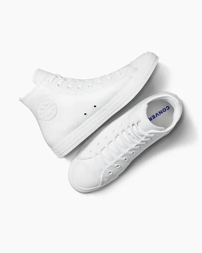 White Converse Chuck Taylor All Star Leather Men Sneakers UK | C-27518949