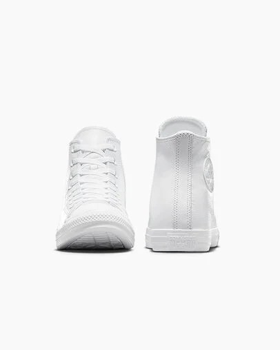 White Converse Chuck Taylor All Star Leather Men Sneakers UK | C-27518949