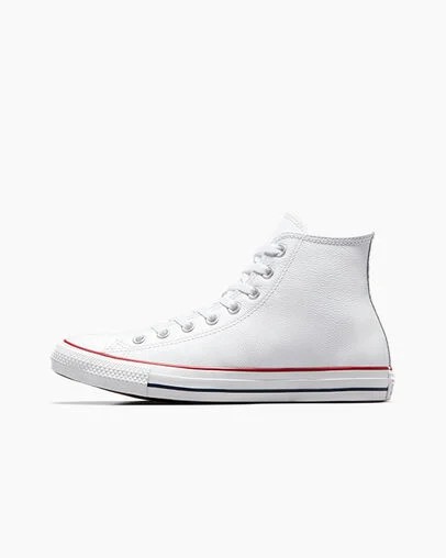 White Converse Chuck Taylor All Star Leather Men Sneakers UK | C-92375189