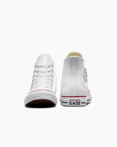 White Converse Chuck Taylor All Star Leather Men Sneakers UK | C-92375189