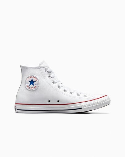 White Converse Chuck Taylor All Star Leather Men Sneakers UK | C-92375189