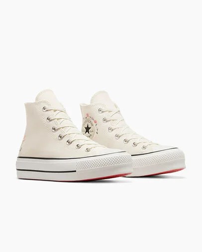 White Converse Chuck Taylor All Star Lift Women Platform Shoes UK | C-48716059