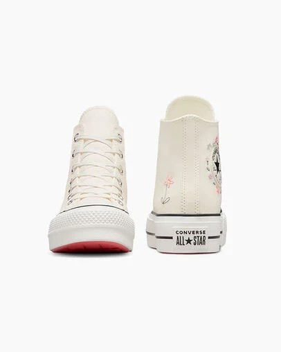 White Converse Chuck Taylor All Star Lift Women Platform Shoes UK | C-93750619