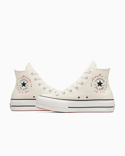 White Converse Chuck Taylor All Star Lift Women Platform Shoes UK | C-93750619