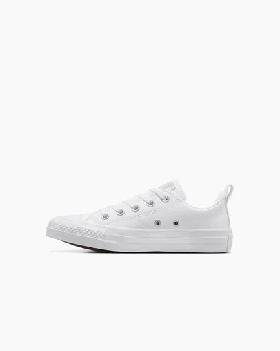 White Converse Chuck Taylor All Star Malden Street Leather Kids' Sneakers UK | C-09823679