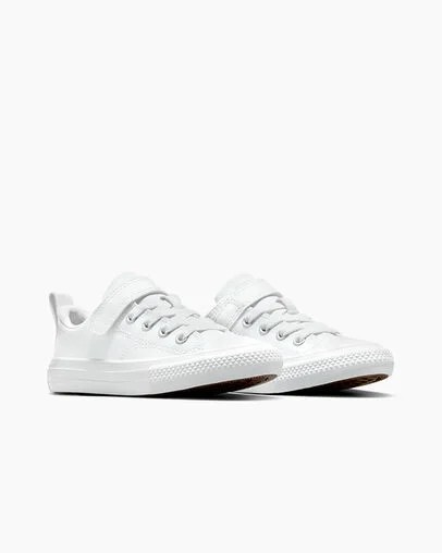 White Converse Chuck Taylor All Star Malden Street Leather Kids' Sneakers UK | C-50367489