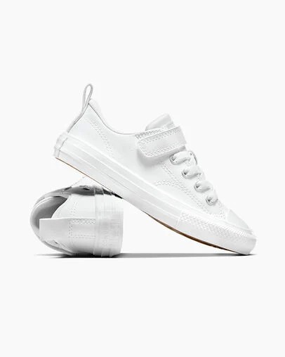 White Converse Chuck Taylor All Star Malden Street Leather Kids' Sneakers UK | C-50367489