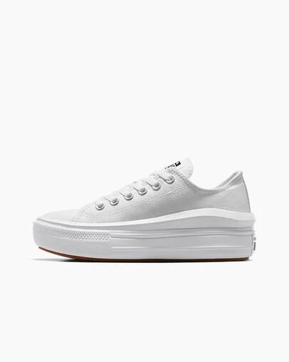 White Converse Chuck Taylor All Star Move Women Platform Shoes UK | C-45690239