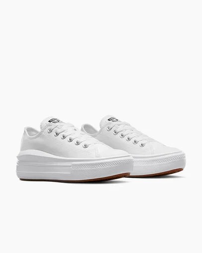 White Converse Chuck Taylor All Star Move Women Platform Shoes UK | C-45690239