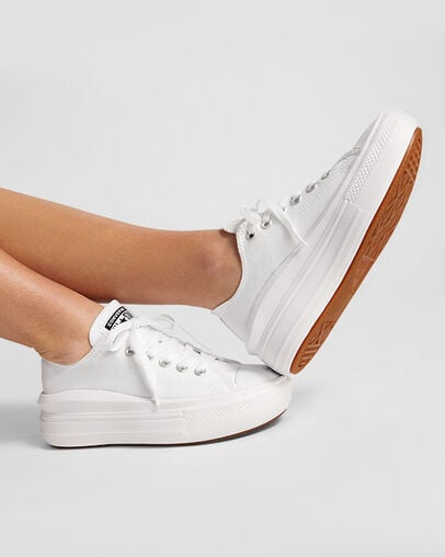 White Converse Chuck Taylor All Star Move Women Platform Shoes UK | C-45690239