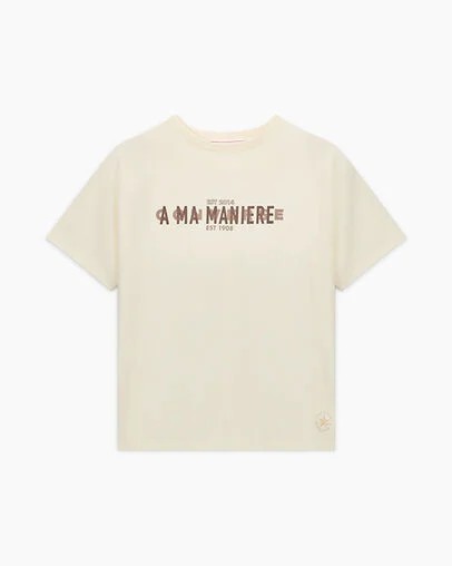 White Converse Converse x A Ma Manière Gold Standard Women T Shirts UK | C-46918259