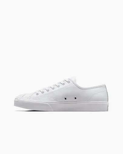 White Converse Jack Purcell Leather Men Tennis Shoes UK | C-57436809