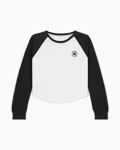 White Converse Raglan Women Long Sleeve Tops UK | C-28913749