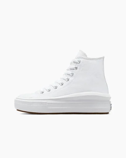 White / Beige White / Black Converse Chuck Taylor All Star Move Women Platform Shoes UK | C-83529609