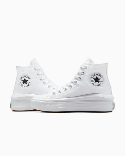 White / Beige White / Black Converse Chuck Taylor All Star Move Women Platform Shoes UK | C-83529609