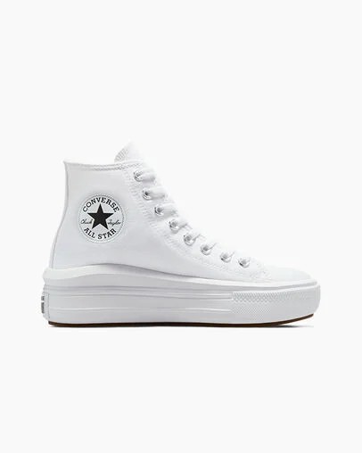 White / Beige White / Black Converse Chuck Taylor All Star Move Women Platform Shoes UK | C-83529609