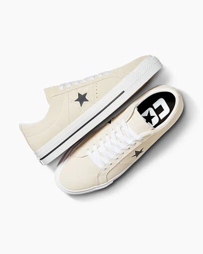 White / Black Converse CONS One Star Pro Suede Men Skate Shoes UK | C-27358099