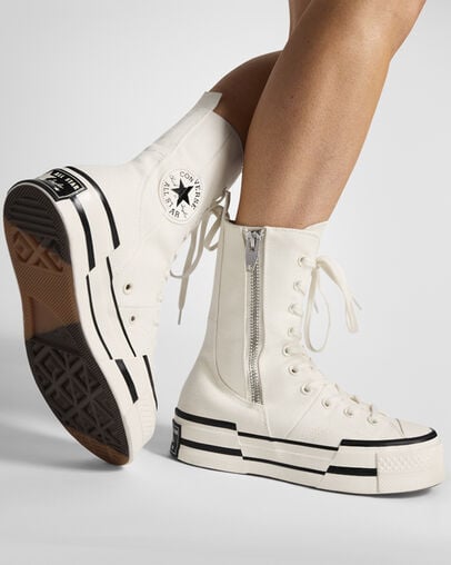 White / Black Converse Chuck 70 Plus XHi Men Sneakers UK | C-17356289