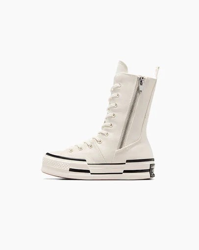 White / Black Converse Chuck 70 Plus XHi Men Sneakers UK | C-17356289