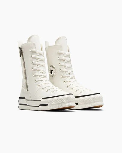 White / Black Converse Chuck 70 Plus XHi Men Sneakers UK | C-17356289