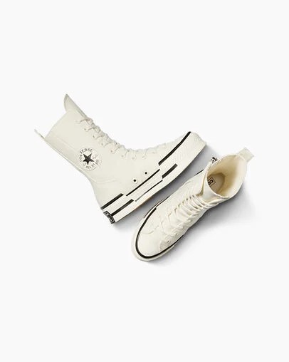 White / Black Converse Chuck 70 Plus XHi Men Sneakers UK | C-17356289