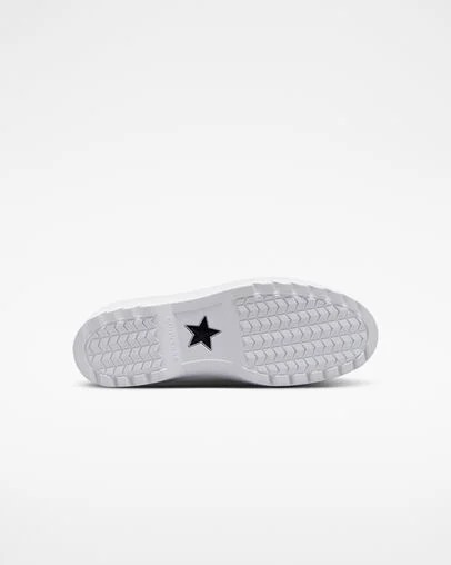 White / Black Converse Chuck Taylor All Star Lugged Lift Platform Kids' Canvas Shoes UK | C-46128059