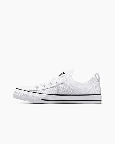 White / Black Converse Chuck Taylor All Star Shoreline Knit Women Slip On Shoes UK | C-57603289