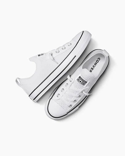 White / Black Converse Chuck Taylor All Star Shoreline Knit Women Slip On Shoes UK | C-57603289