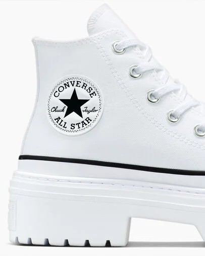 White / Black Converse Chuck Taylor All Star Lugged Heel Platform Women Boots UK | C-52839619