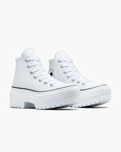 White / Black Converse Chuck Taylor All Star Lugged Heel Platform Women Boots UK | C-52839619