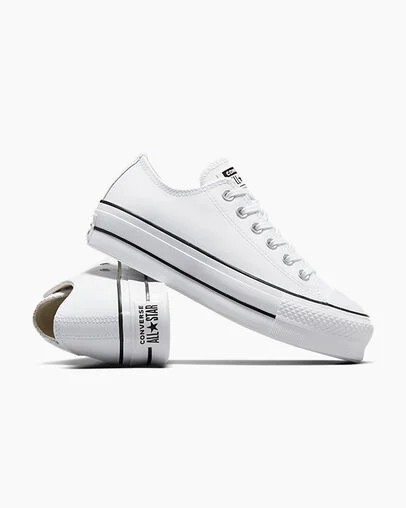 White / Black Converse Chuck Taylor All Star Lift Women Platform Shoes UK | C-31549289