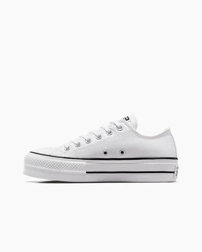 White / Black Converse Chuck Taylor All Star Lift Women Platform Shoes UK | C-43607899