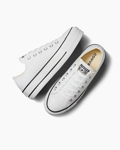 White / Black Converse Chuck Taylor All Star Lift Women Platform Shoes UK | C-43607899